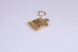 Spindle of Silk Charm, Traditional Charm, Made from Solid Cast Yellow Gold, British Hallmarked