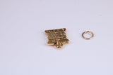 Spindle of Silk Charm, Traditional Charm, Made from Solid Cast Yellow Gold, British Hallmarked