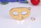 Pantomime Mask Charm, Traditional Charm, Made from Solid Cast Yellow Gold, British Hallmarked