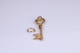 Key Charm, Traditional Charm, Made from Solid Cast Yellow Gold, British Hallmarked