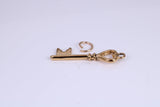 Key Charm, Traditional Charm, Made from Solid Cast Yellow Gold, British Hallmarked