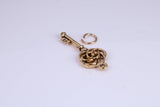 Key Charm, Traditional Charm, Made from Solid Cast Yellow Gold, British Hallmarked