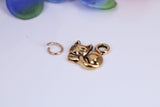 Cat Charm, Traditional Charm, Made from Solid Cast Yellow Gold, British Hallmarked
