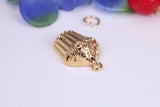 Cup Cake Charm, Traditional Charm, Made from Solid Cast Yellow Gold, British Hallmarked