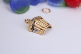 Cup Cake Charm, Traditional Charm, Made from Solid Cast Yellow Gold, British Hallmarked