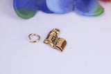 Reading Book Charm, Traditional Charm, Made from Solid Cast Yellow Gold, British Hallmarked
