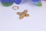 Bumble Bee Charm, Traditional Charm, Made from Solid Cast Yellow Gold, British Hallmarked