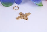Bumble Bee Charm, Traditional Charm, Made from Solid Cast Yellow Gold, British Hallmarked