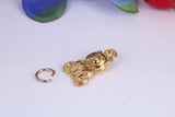 Teddy Bear Charm, Traditional Charm, Made from Solid Cast Yellow Gold, British Hallmarked