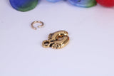 Feet Charm, Traditional Charm, Made from Solid Cast Yellow Gold, British Hallmarked