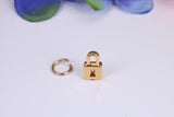 Padlock Charm, Traditional Charm, Made from Solid Cast Yellow Gold, British Hallmarked