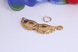 Pantomime Mask Charm, Traditional Charm, Made from Solid Cast Yellow Gold, British Hallmarked