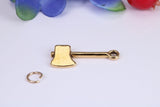 Axe Charm, Traditional Charm, Made from Solid Cast Yellow Gold, British Hallmarked