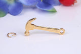 Hammer Charm, Traditional Charm, Made from Solid Cast Yellow Gold, British Hallmarked