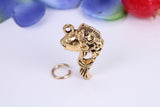 Fish Charm, Traditional Charm, Made from Solid Cast Yellow Gold, British Hallmarked
