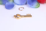 Key Charm, Traditional Charm, Made from Solid Cast Yellow Gold, British Hallmarked