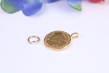 Peace, Joy and Wish Charm, Made from Solid Cast Yellow Gold, British Hallmarked