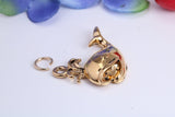 Whale Charm, Traditional Charm, Made from Solid Cast Yellow Gold, British Hallmarked