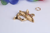 Great White Shark Charm, Made from Solid Cast Yellow Gold, British Hallmarked