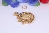 Sun and Moon Charm, Made from Solid Cast Yellow Gold, British Hallmarked