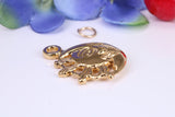 Sun and Moon Charm, Made from Solid Cast Yellow Gold, British Hallmarked