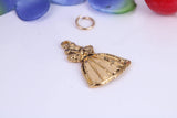 Fairy God Mother Charm, Made from Solid Cast Yellow Gold, British Hallmarked