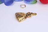 Fairy God Mother Charm, Made from Solid Cast Yellow Gold, British Hallmarked