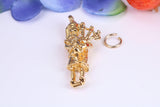Scottish Bagpiper Charm, Traditional Charm, Made from Solid Cast Yellow Gold, British Hallmarked