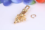 Scottish Bagpiper Charm, Traditional Charm, Made from Solid Cast Yellow Gold, British Hallmarked