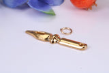 Fountain Pen Nib Charm, Made from Solid Cast Yellow Gold, British Hallmarked