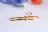 Fountain Pen Nib Charm, Made from Solid Cast Yellow Gold, British Hallmarked