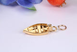 Dingy Boat Charm, Traditional Charm, Made from Solid Yellow Gold, British Hallmarked
