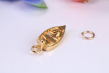 Dingy Boat Charm, Traditional Charm, Made from Solid Yellow Gold, British Hallmarked