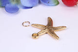 Starfish Charm, Made from Solid 925 Grade Sterling Silver, Complete with Attachment Link
