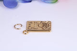 Cook Book Charm, Made from Solid Cast Yellow Gold, British Hallmarked