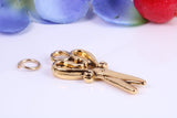 Scissor Charm, Traditional Charm, Made from Solid Cast Yellow Gold, British Hallmarked