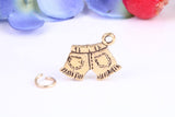 Shorts Charm, Traditional Charm, Made from Solid Cast Yellow Gold, British Hallmarked