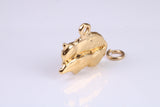 Cat Charm, Traditional Charm, Made from Solid Yellow Gold, British Hallmarked, Complete with Attachment Link