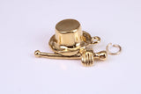 Magicians Hat Charm, Traditional Charm, This charm is made from solid cast Yellow Gold British Hallmarked