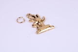Cactus Tree Charm, Made from Solid Cast Yellow Gold, British Hallmarked