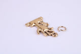 Cactus Tree Charm, Made from Solid Cast Yellow Gold, British Hallmarked