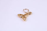 Trinity Knot Charm, Made from Solid Cast Yellow Gold, British Hallmarked, Complete with Attachment Link