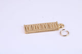 Key Board Charm, Traditional Charm, Made from Solid Cast Yellow Gold , British Hallmarked, Complete with Attachment Link