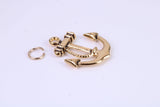 Anchor Charm, Traditional Charm, Made from Solid Cast Yellow Gold, British Hallmarked, Complete with Attachment Link