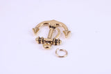 Anchor Charm, Traditional Charm, Made from Solid Cast Yellow Gold, British Hallmarked, Complete with Attachment Link
