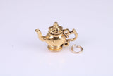 Teapot Charm, Made from Solid Cast Yellow Gold, British Hallmarked, Complete with Attachment Link