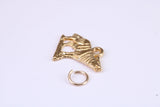 Wolf Charm, Traditional Charm, Made from Solid Cast Yellow Gold, British Hallmarked, Complete with Attachment Link