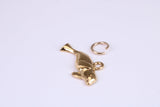 Manatee Charm, Made from Solid Cast Yellow Gold, British Hallmarked, Complete with Attachment Link
