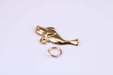 Manatee Charm, Made from Solid Cast Yellow Gold, British Hallmarked, Complete with Attachment Link