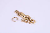 Squid Charm, Made from Solid Cast Yellow Gold, British Hallmarked